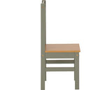 LUDLOW 1+4 DINING SET - GREEN/OAK EFFECT