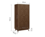 Herringford 2 Door 1 Drawer Wardrobe - Walnut