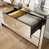 Seville 5 Drawer Narrow Chest - Mirrored