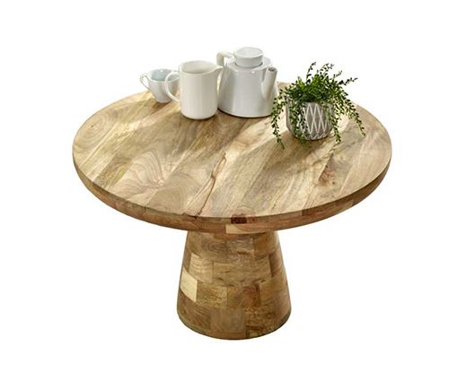 Sutton Solid Wood Coffee Table Mushroom Style