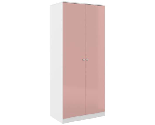 DENVER 2 DOOR WARDROBE - WHITE/PINK GLOSS