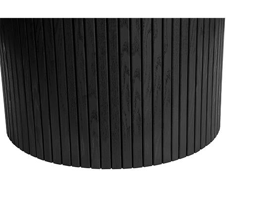 Axel Round Fluted Dining Table - Black