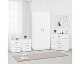 DAKOTA 2 DOOR WARDROBE BEDROOM SET - WHITE