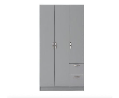 Easton 3 Door Double Wardrobe- Grey