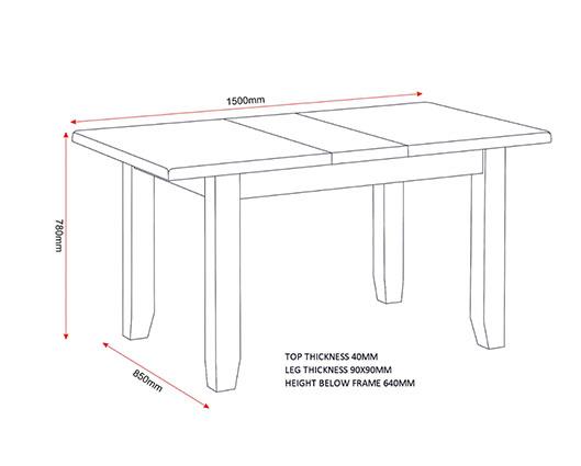 WINDSOR EXTENDING DINING TABLE - IVORY/OAK