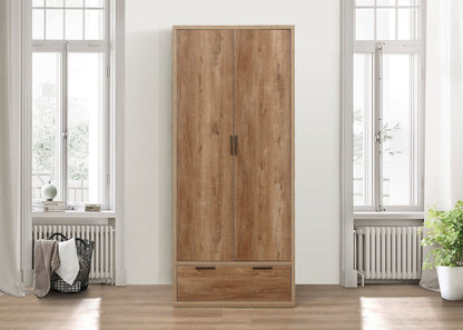 Sullivan 2 Door 1 Drawer Wardrobe - Oak