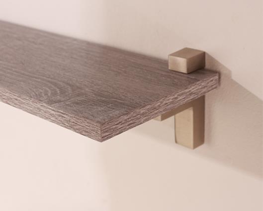 Levant 60cm slim shelf with "L" shape bracket - grey oak