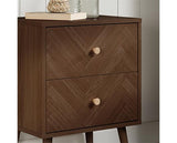 Herringford 2 Drawer Bedside - Walnut