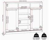 NEVADA 3 DOOR SLIDER WARDROBE - GREY GLOSS