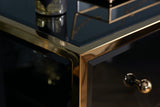 Fabian 2 Drawer Bedside Table - Black & Gold