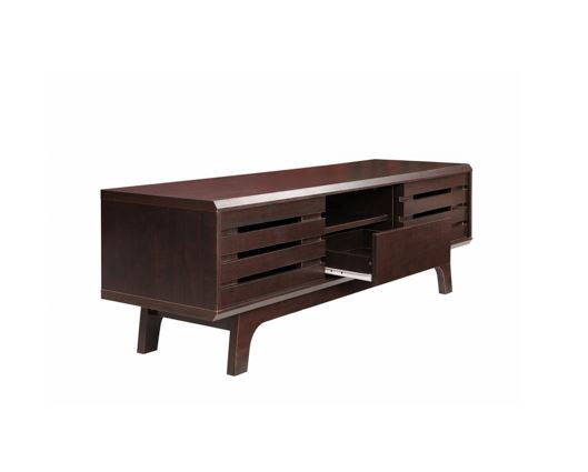 Traditional TV Cabinet with Sliding Doors-Dark Oak