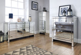 Seville 5 Drawer Narrow Chest - Mirrored