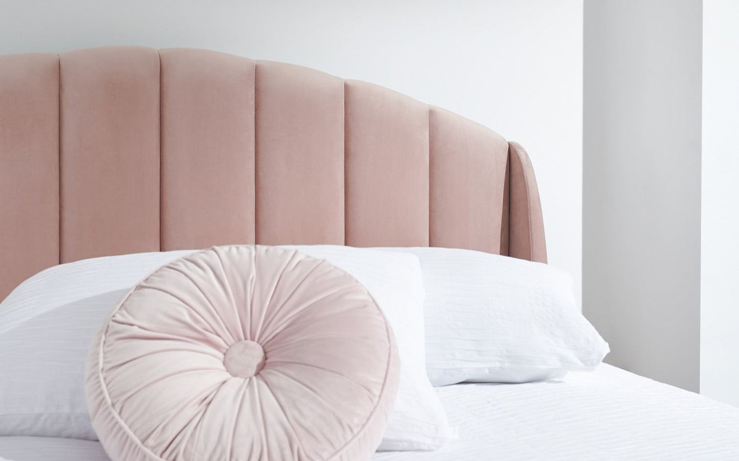 Pettine End Lift Double Ottoman Bed - Blush Pink