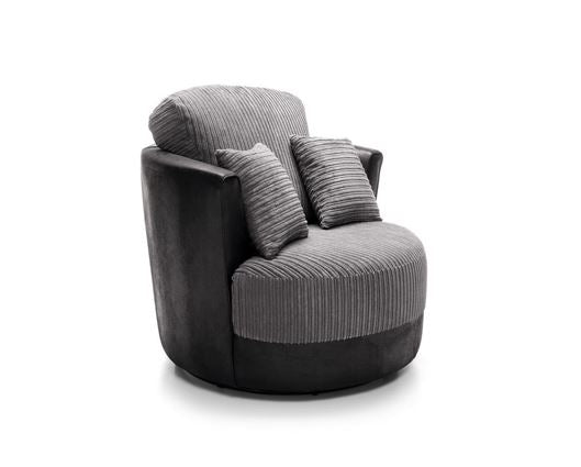 Sofia Swivel Chair - Black & Grey
