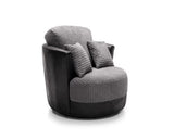 Sofia Swivel Chair - Black & Grey