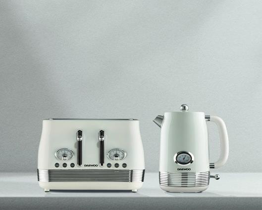 Daewoo Denver Kettle and Toaster Bundle - Buttermilk