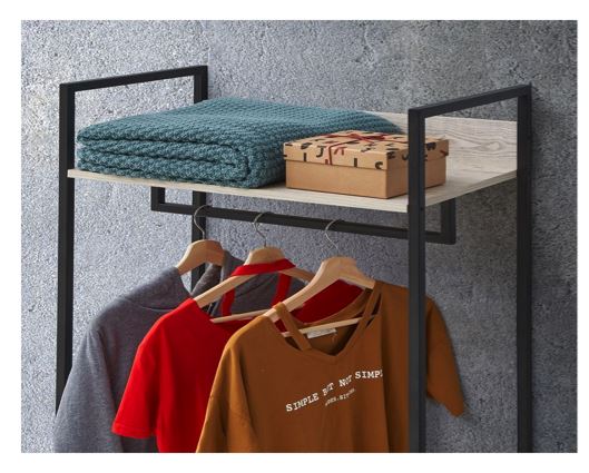 Zulu Open Wardrobe with 4 Shelves-Ash Oak