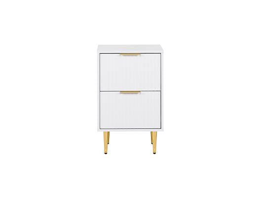 Zara 2 Drawer Fluted Bedside - White