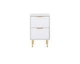 Zara 2 Drawer Fluted Bedside - White