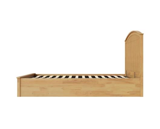 Madrid Wooden Ottoman Double Bed - Oak