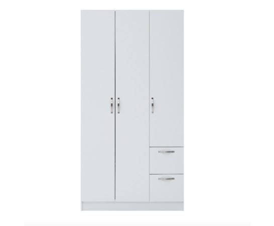 Easton 3 Door Double Wardrobe- White