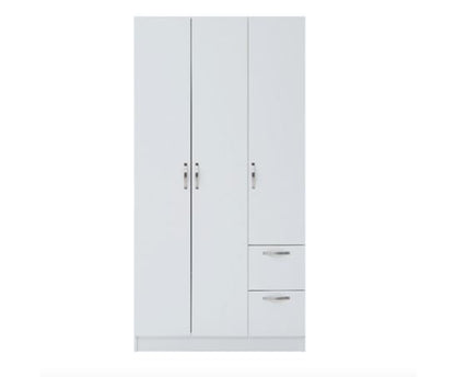 Easton 3 Door Double Wardrobe- White