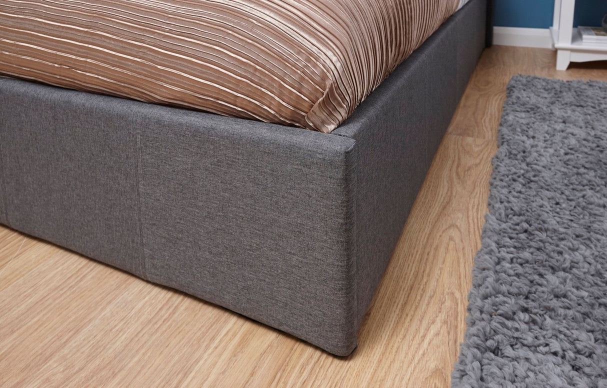Small Double End Lift Ottoman Bed-Grey
