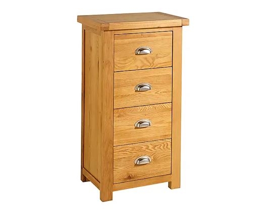 Winona 4 Drawer Narrow Chest - Oak