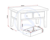 WINDSOR 2 DRAWER COFFEE TABLE - PEBBLE GREY/OAK