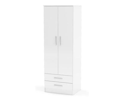 Larz 2 Door Combi Wardrobe - White