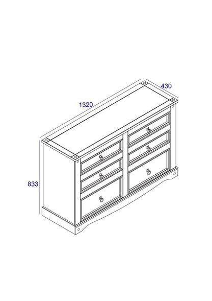 Corona Premium 3+3 Drawer Wide Chest