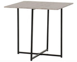 KENT 1+4 STOWAWAY DINING SET - STONE EFFECT/BLACK