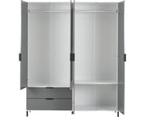 MADRID 4 DOOR 2 DRAWER WARDROBE - GREY/WHITE GLOSS