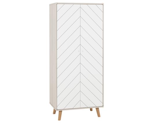 DIXIE 2 DOOR WARDROBE - DUSTY GREY/WHITE