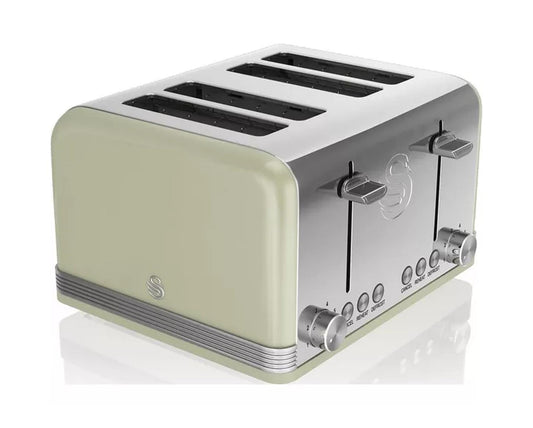Swan Retro 4 Slice Toaster Green