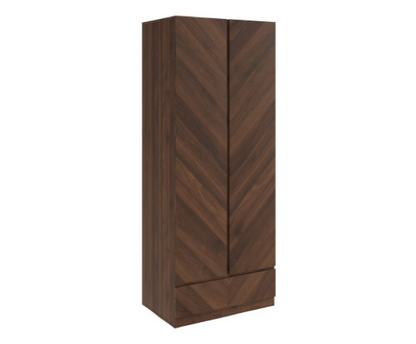 Ciaro 2 Door 1 Drawer Wardrobe- Royal Walnut