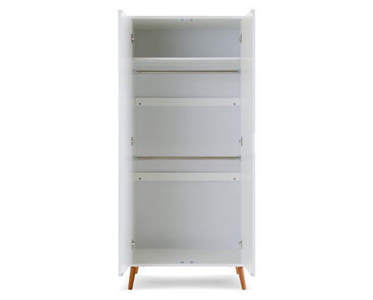 Maura Double Wardrobe - White with Natural