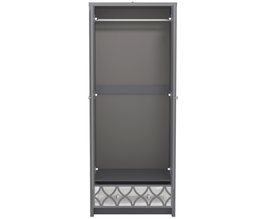 Arlo 2 Door 1 Drawer Wardrobe- Cool Grey