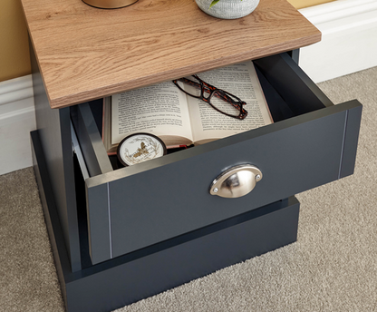 Kinsley 1 Drawer Bedside- Slate Blue