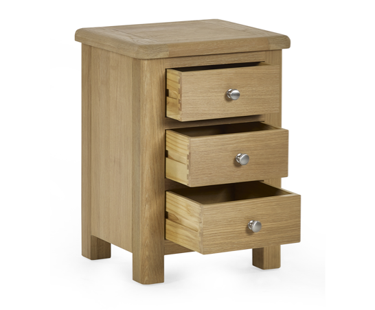 Malani Limed Oak 3 Drawer Bedside