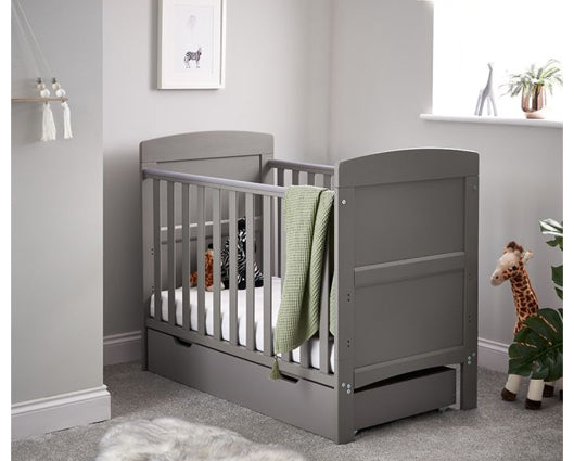 Grady Mini Cot Bed & Under Drawer - Taupe Grey