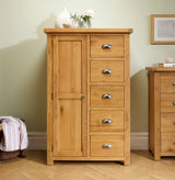 Winona 1 Door 5 Drawer Wardrobe - Oak