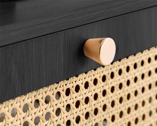 Croxley Rattan 2 Door 3 Drawer Sideboard - Black