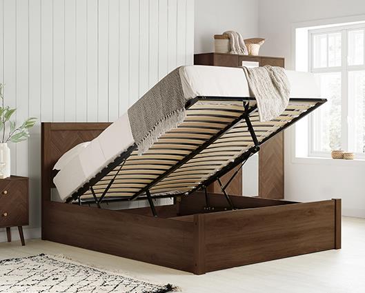 Herringford Ottoman Bed Walnut - Double