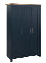 Harper 3 Door Wardrobe - Navy Blue & Oak