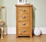 Winona 4 Drawer Narrow Chest - Oak
