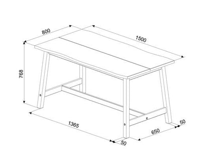 Corona live edge large dining table