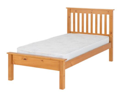 Monaco Double Bed Low Foot End - Antique Pine