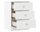 DENVER 3 DOOR WARDROBE BEDROOM SET - WHITE GLOSS