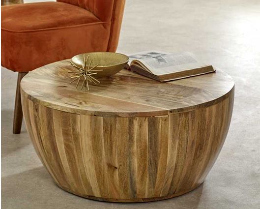 Sutton Solid Wood Drum Coffee Table